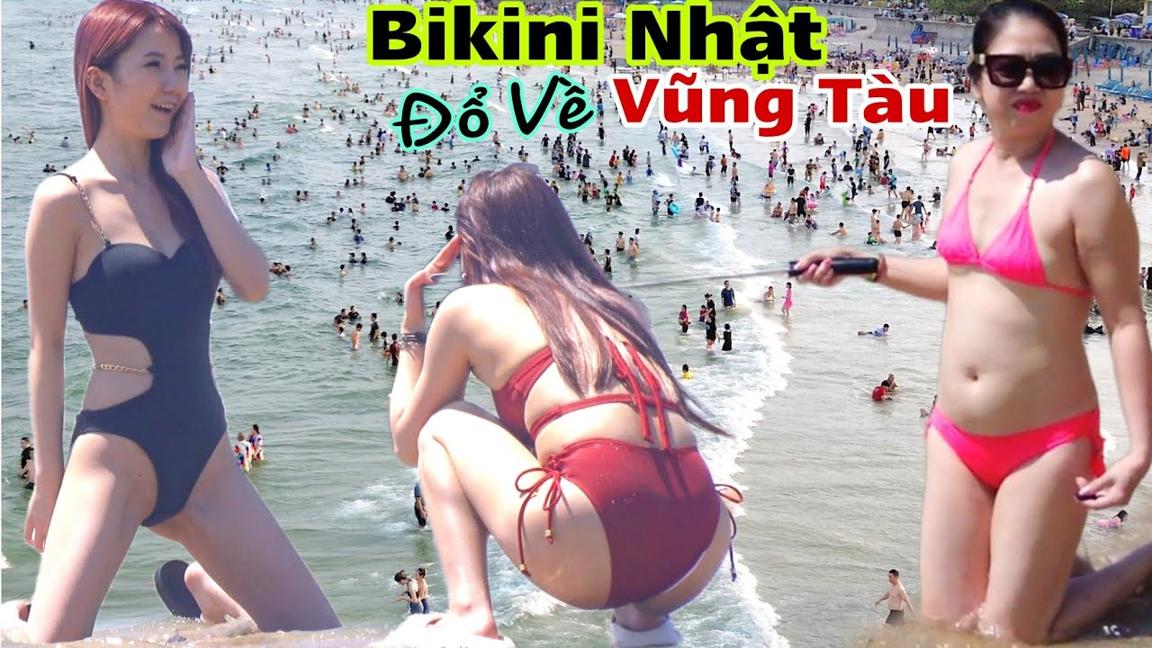 Bãi Tắm Vũng Tàu Gái Xinh Nhật Bản mặc bikini đổ về vũng tàu